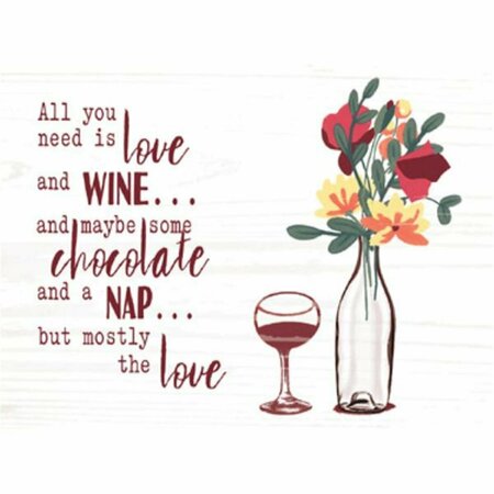 YOUNGS Wood All You Need is Wine Wall Plaque 38569